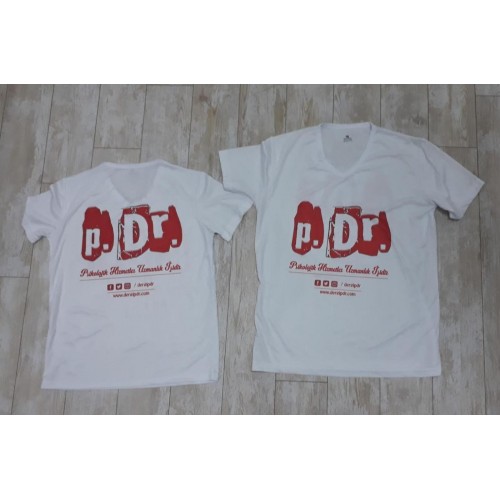p.Dr. Logolu Çift Yönlü Baskı T-Shirt (Kaliteli ve Sportif)